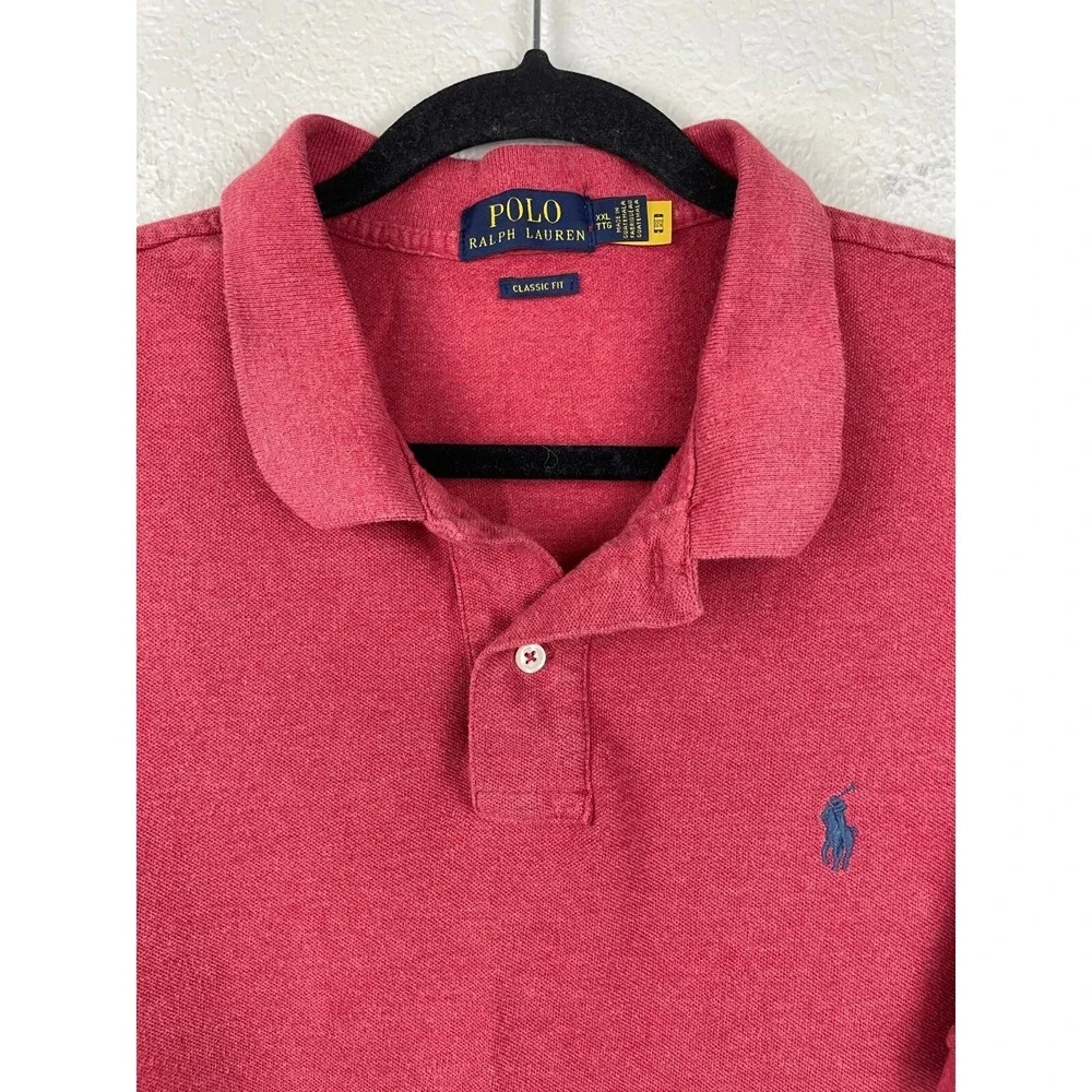Polo Ralph Lauren Polo Shirt Lot of 3‎ Mens XXL 2XL Classic Fit Red Lt Gray Gray